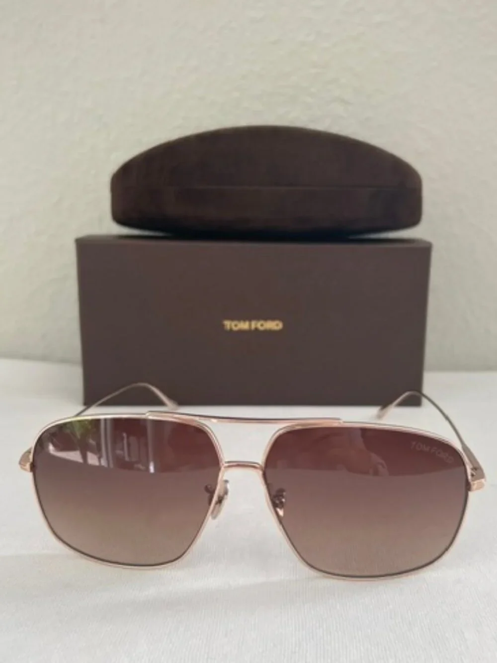 TOM FORD JOHN-02 TITANIUM Mens Large Sunglasses TF746 28K GOLD ROVIEX
